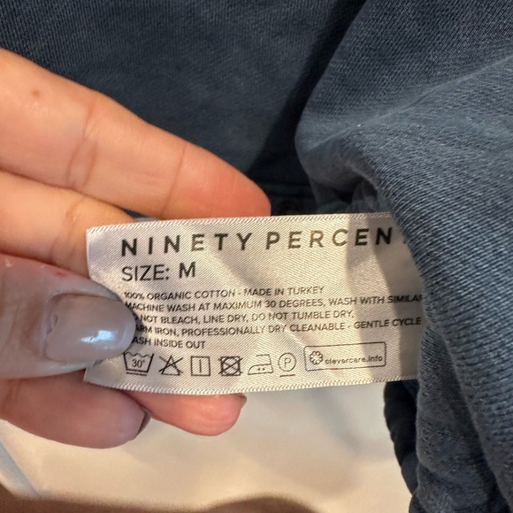 Navy Blue Cropped Crew Neck Sweater - Picture 3 of 4